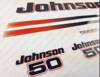Johnson 50HP Four Stroke EFI 2002-2006 White Cowling Outboard Decal Kit